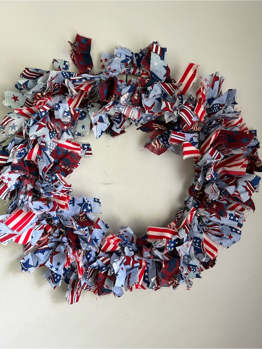 America Patriot Door Wreath Stars Stripes  Flag USA Red White Blue Veteran